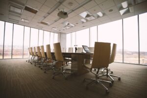 A conference room table.