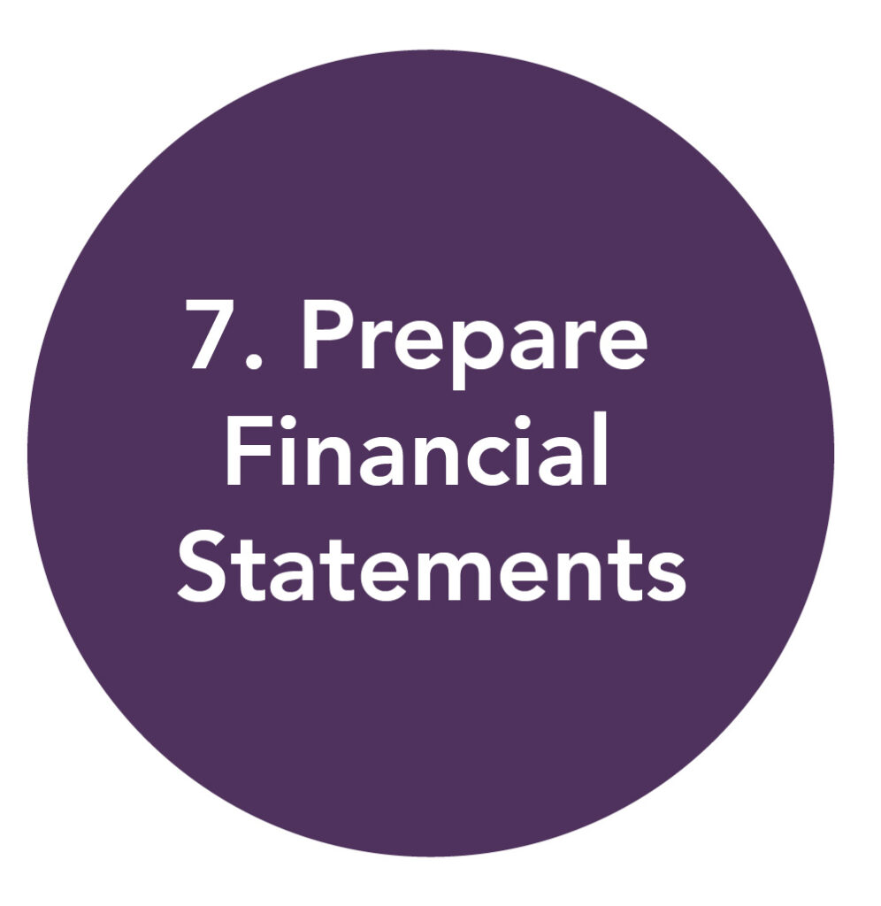 Step 7. Prepare Financial Statements.