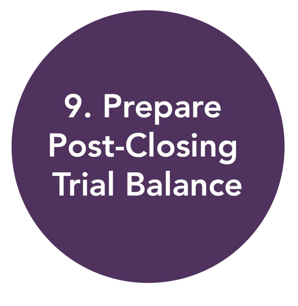 Step 9. Prepare Post-Closing Trial Balance