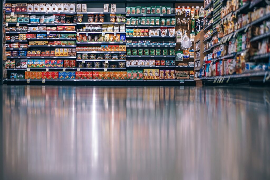 A grocery store aisle.