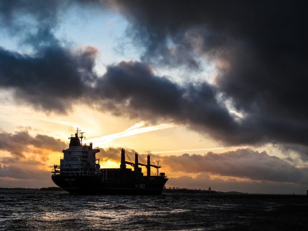 A ship transporting oil.